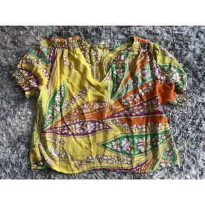 Haute Hippie Floral Blouse Sz M Multicolor Bright